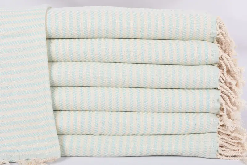 Personalized Mint Polka Dot Turkish Cotton Kitchen Towel, 40x20 Inches