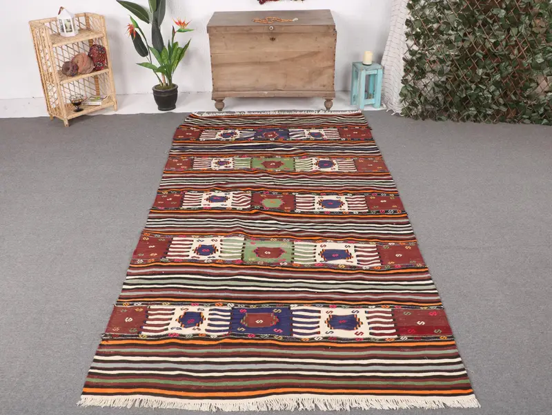 Rainbow Persian Rug, 4,9x9,3 ft Vibrant Decor