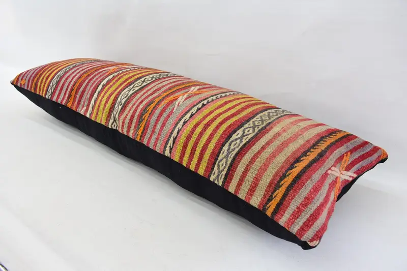 Gift Pillow, Home Decor Pillow, Ethnic Pillow Cover Cushion Case, Vintage Kilim Pillow, Cushion Cover, 16x48 Red Cushion Case, Pastel Cushion Case - 6