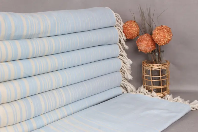 Personalized Baby Blue-Green Organic Cotton Towel, Bachelorette Gift, 36x71 Inches