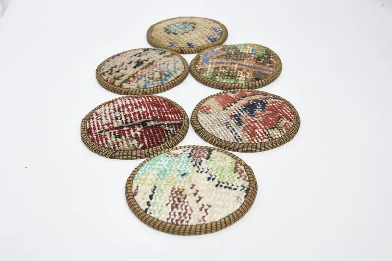 Elegant White and Beige Coasters, Durable and Stylish Table Coasters