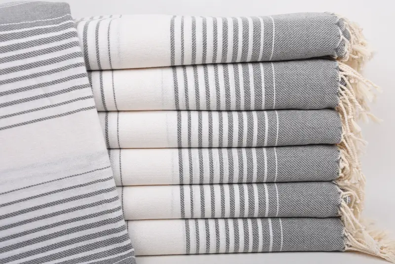 Beach Towel Personalized Turkish Organic Cotton Dark Gray, 67x40 Inches