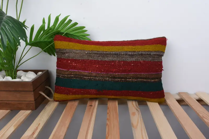 12x20 Red Pillow Case, Handmade Kilim Cushion, Cushion Case, Interior Designer Pillow, Home Decor Pillow, Sofa Pillow Case - 1