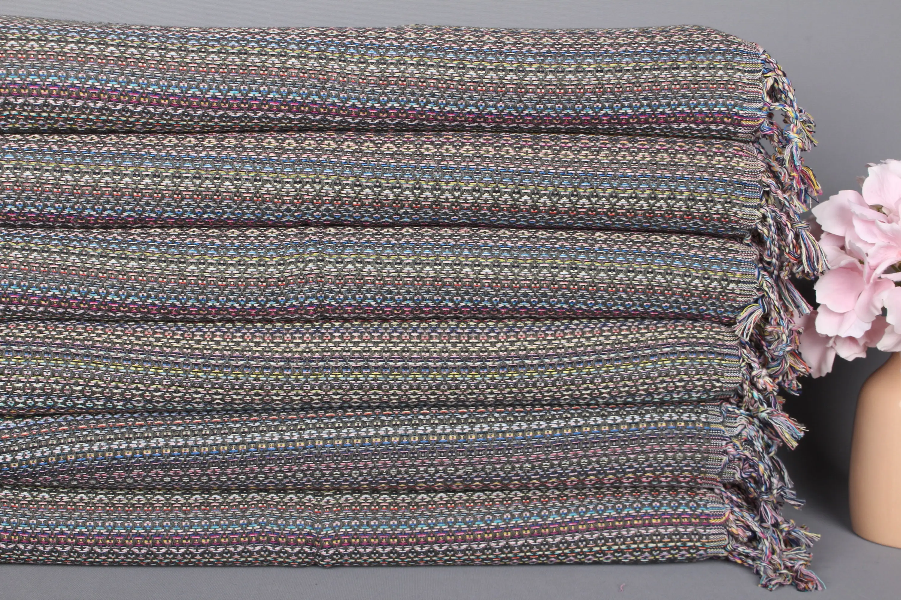 Colorful Diamond Tea Towel Cotton Organic/Recycled, 18x38 Inches - 1