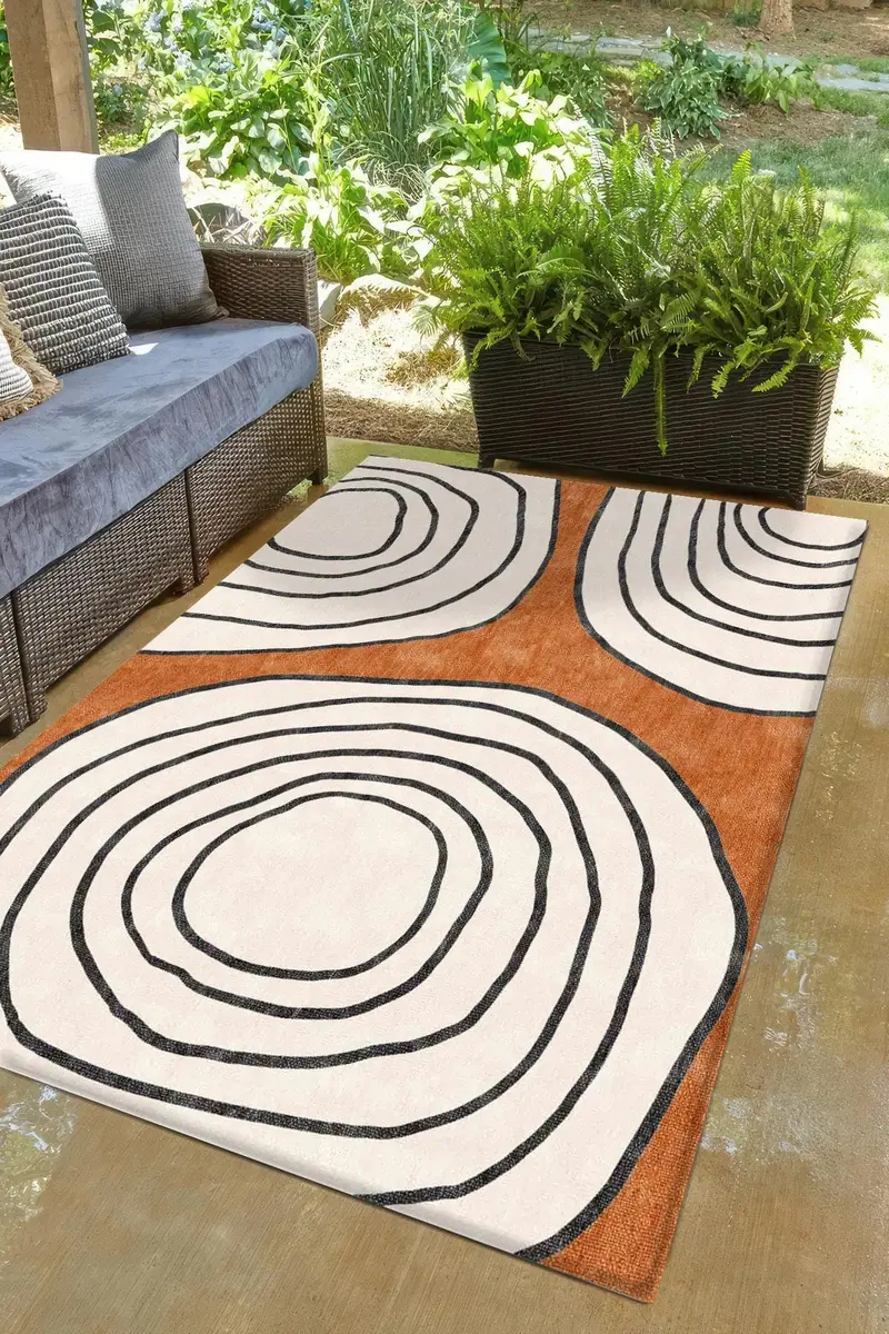 Eleganter bedruckter Tılsım Kadife-Teppich: Modernes Design, weicher Komfort