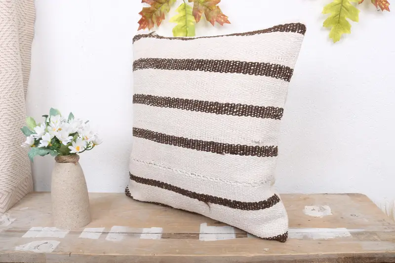 Retro Throw Pillow, Vintage Pillow, Cushion Cover, Kilim Cushion Sham, 16x16 White Cushion Case, Boho Pillow Sham Cover, Bolster Cushion Case - 4