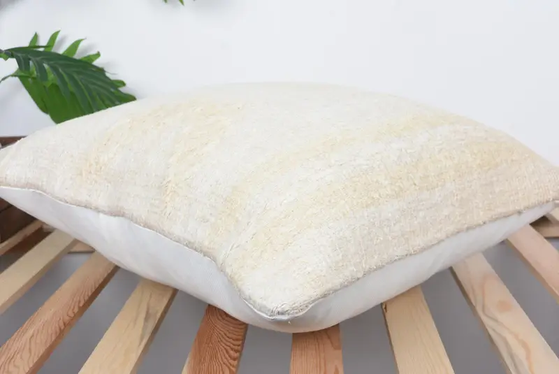 Throw Kilim Pillow, Pillow, Kilim Pillow Cover, 20x20 Beige Pillow Sham, Bench Pillow Sham, Ethnical Kilim Rug Pillow, Nautical Throw Pillow Sham - 6
