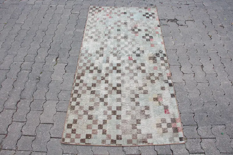 Zarif Yeşil Çiçekli Halı, 2,9x5,9 ft Şık Dekor