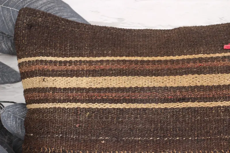 Square Throw Cushion, Natural Pillow, Turkish Pillow, Farmhouse Cushion Cover, Kilim Pillow Cover, 16x16 Brown Pillow, Home Decor Pillow, Cushion - 2