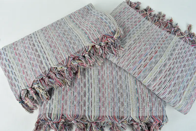 Throw Blanket Couch, Turkish Blanket Throw, Organic Throw, Personalized Gifts, 90x78 Cotton Leaf Design Towel, Woven Blanket, Gift Boxes - 6