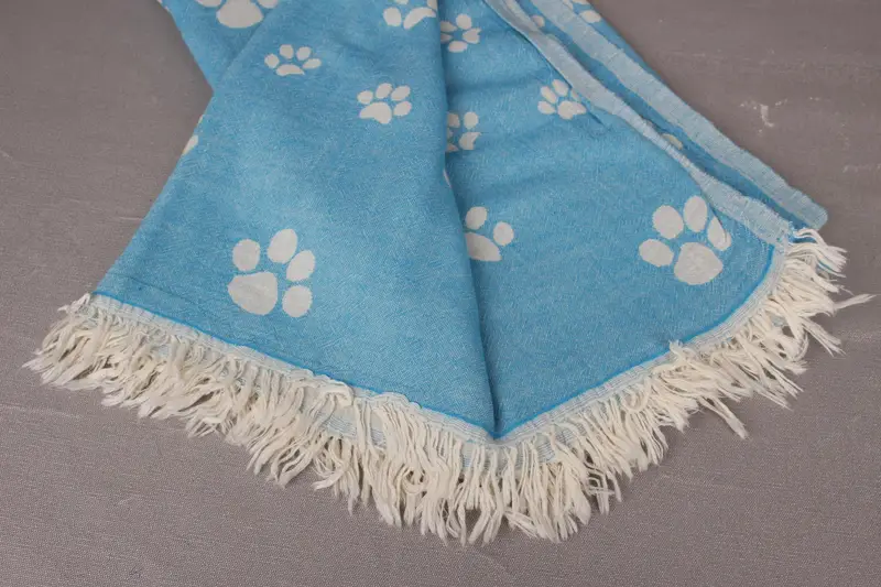 70x36 Cotton Paw Design Towel, Bridal Party Gifts, Travel towel, Custom Wedding Gifts, Unique Wedding Gift, Customized Turkish Towel, Fouta towel - 8