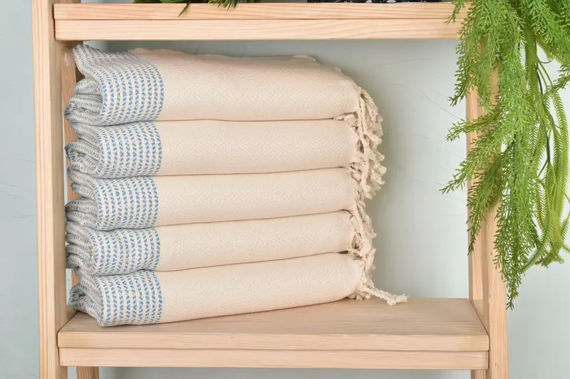 Diamond Towel Turquoise Cotton, Personalized Turkish Bath Towel, 70x40 Inches