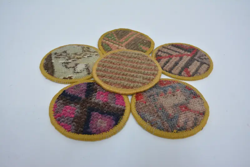 Posavasos marrón y rosa, posavasos únicos de decoración del hogar Boho