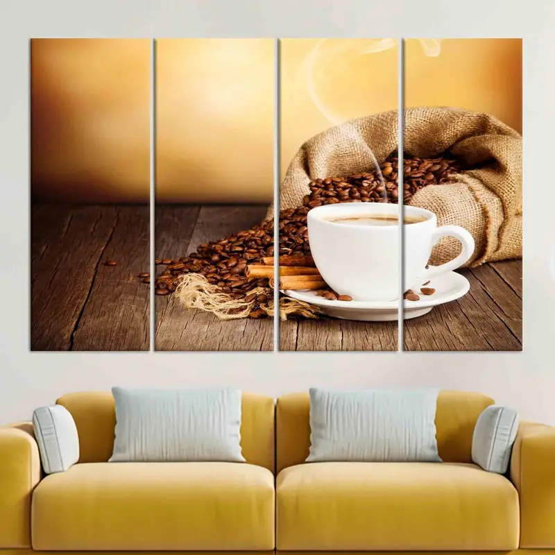 Elegante lienzo de cocina de café marrón - Regalo personalizado para amantes del café