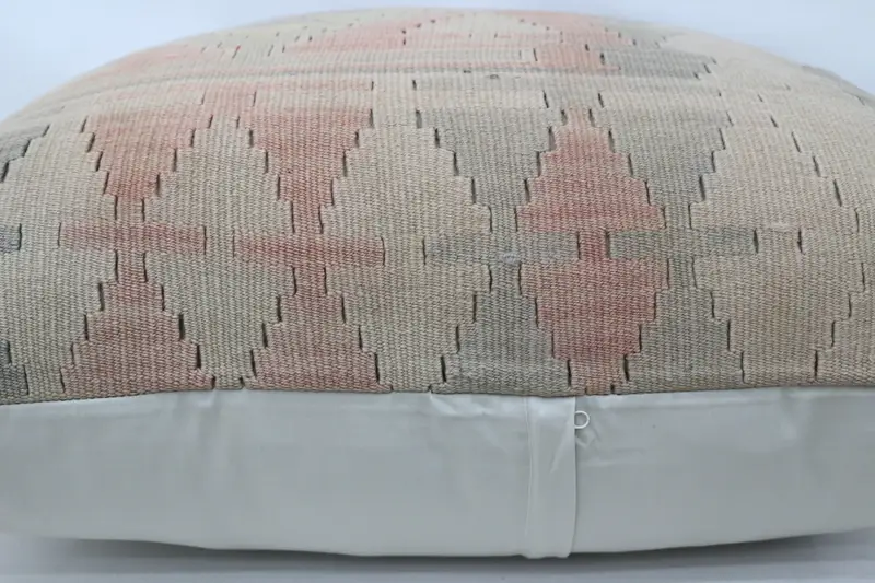 Seat Pillow, Boho Pillow, 32x32 Beige Cushion Cover, Cushion Cover, Interior Designer Pillow, Bohemian Cushion Pillow, Vintage Kilim Throw Pillow - 6