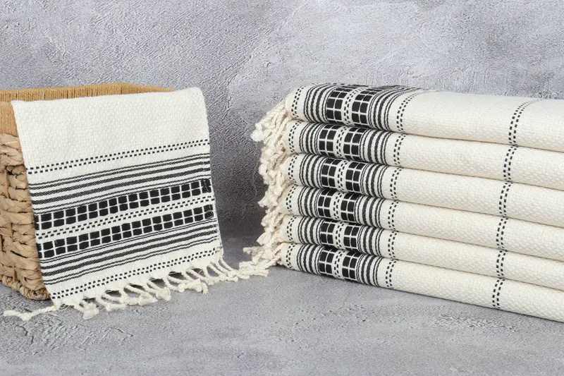 Wedding Gift Kitchen Towel, Personalized Dish Towel, Monogram Kitchen Towel, 40x20 Linen Striped Towel, Turkish Towel Hand Towel, Memorial Gift - 3