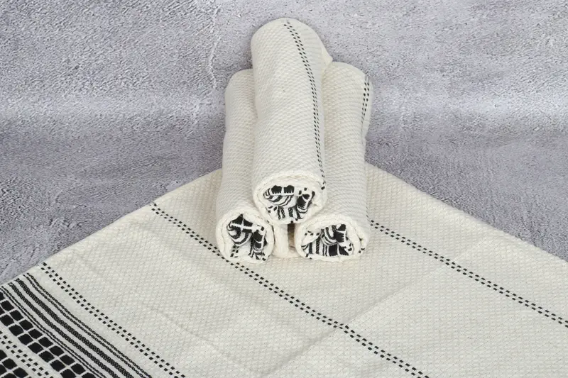 Wedding Gift Kitchen Towel, Personalized Dish Towel, Monogram Kitchen Towel, 40x20 Linen Striped Towel, Turkish Towel Hand Towel, Memorial Gift - 7