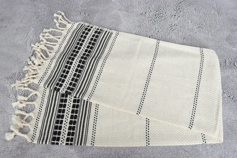 Wedding Gift Kitchen Towel, Personalized Dish Towel, Monogram Kitchen Towel, 40x20 Linen Striped Towel, Turkish Towel Hand Towel, Memorial Gift - 6
