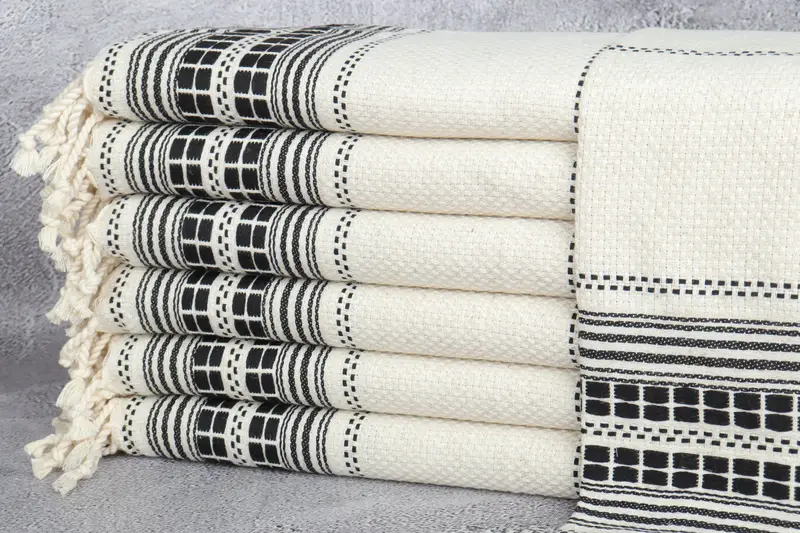 Wedding Gift Kitchen Towel, Personalized Dish Towel, Monogram Kitchen Towel, 40x20 Linen Striped Towel, Turkish Towel Hand Towel, Memorial Gift - 1