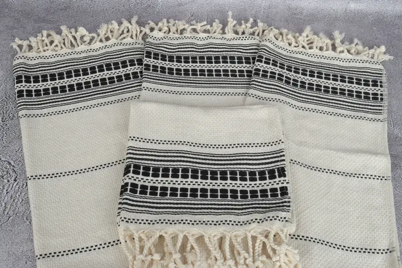 Wedding Gift Kitchen Towel, Personalized Dish Towel, Monogram Kitchen Towel, 40x20 Linen Striped Towel, Turkish Towel Hand Towel, Memorial Gift - 4