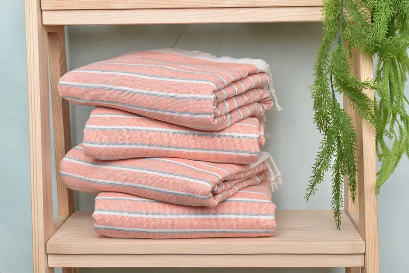 Organic towel, Grandma Gift, Turkish fouta towel for outdoor use, 68x40 Cotton Striped Terry Towel, Bachelorette Party Gifts, Gift For Him - 7