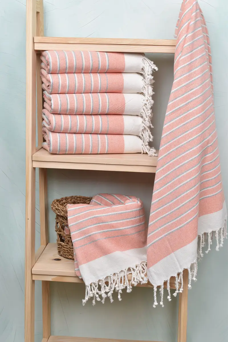 Organic towel, Grandma Gift, Turkish fouta towel for outdoor use, 68x40 Cotton Striped Terry Towel, Bachelorette Party Gifts, Gift For Him - 3
