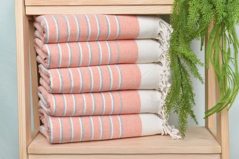 Organic towel, Grandma Gift, Turkish fouta towel for outdoor use, 68x40 Cotton Striped Terry Towel, Bachelorette Party Gifts, Gift For Him - 2