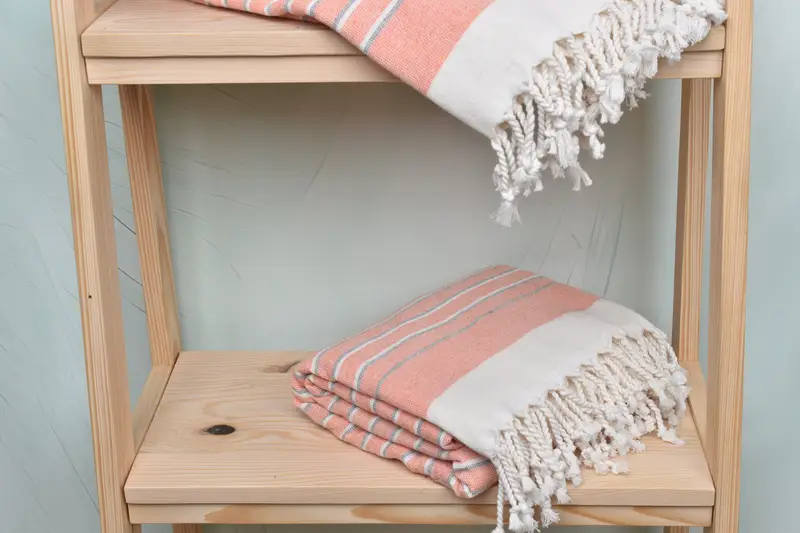 Organic towel, Grandma Gift, Turkish fouta towel for outdoor use, 68x40 Cotton Striped Terry Towel, Bachelorette Party Gifts, Gift For Him - 5