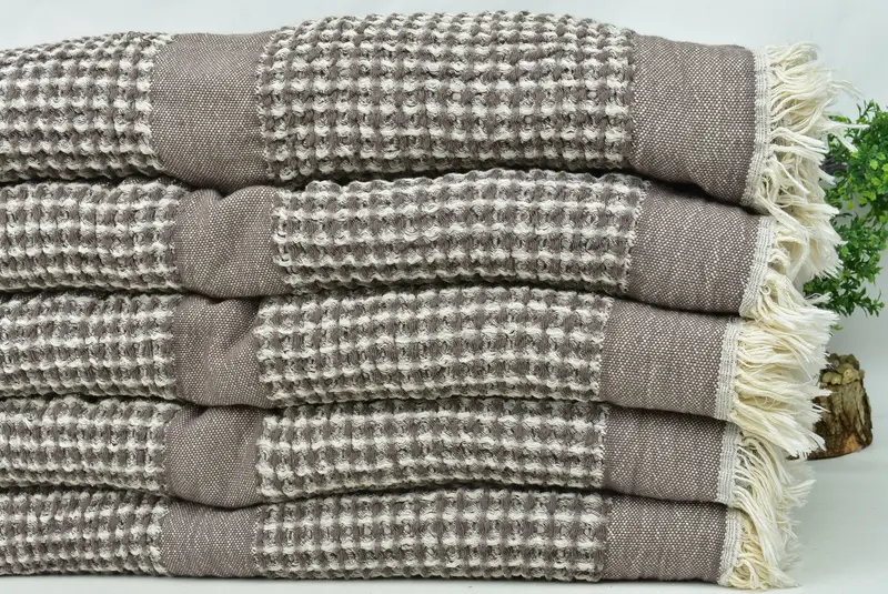 Shower Curtain, Couch Cover, Throw Blanket, First Wedding Anniversary Gift, Housewarming Gift, Bachelorette Party Favors, 84x80 Cotton Waffle Towel - 3