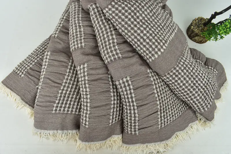 Shower Curtain, Couch Cover, Throw Blanket, First Wedding Anniversary Gift, Housewarming Gift, Bachelorette Party Favors, 84x80 Cotton Waffle Towel - 4