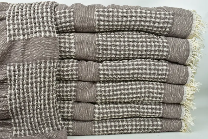 Shower Curtain, Couch Cover, Throw Blanket, First Wedding Anniversary Gift, Housewarming Gift, Bachelorette Party Favors, 84x80 Cotton Waffle Towel - 1