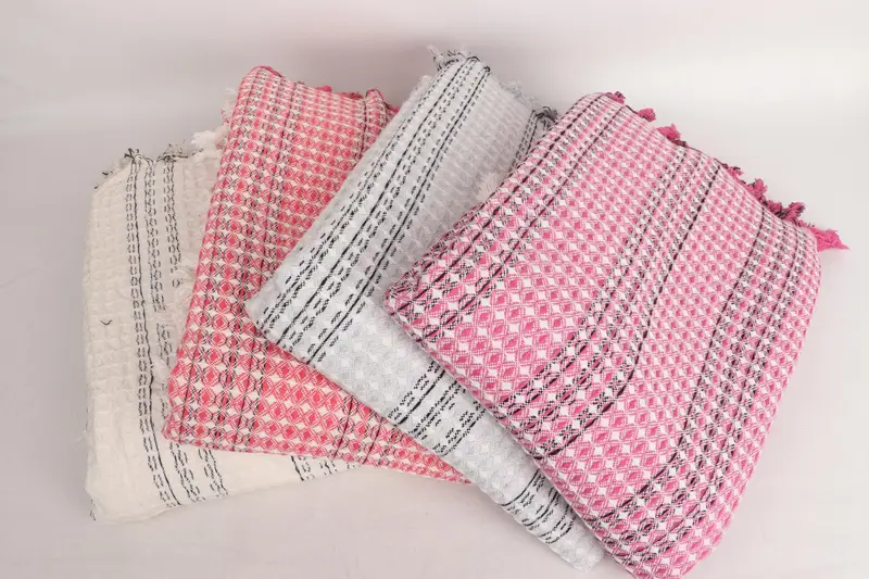 96x70 Cotton Striped Towel, Organic Throw, Monogram Blanket, Bridesmaid Gifts, Bridal Shower Gift, Bachelor Gift, Organic Beach Blanket - 3