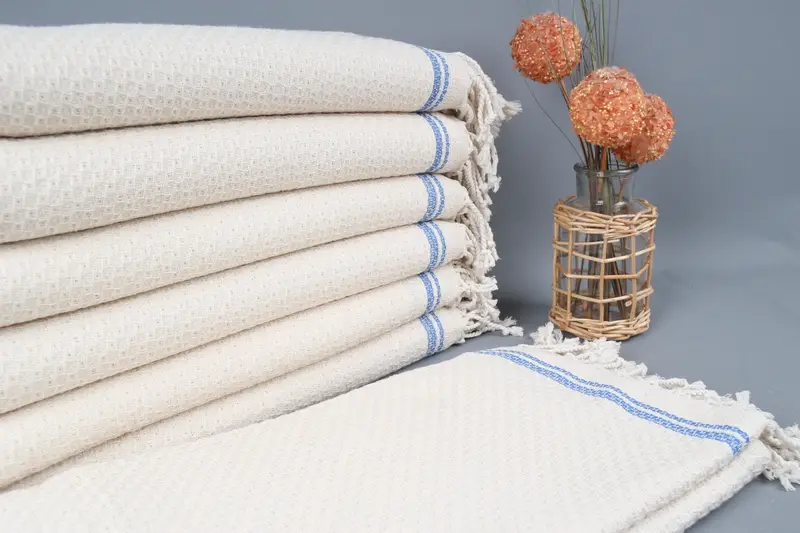 Personalized Turkish Bath Towel Parliament Blue Stripes, 36x67 Inches