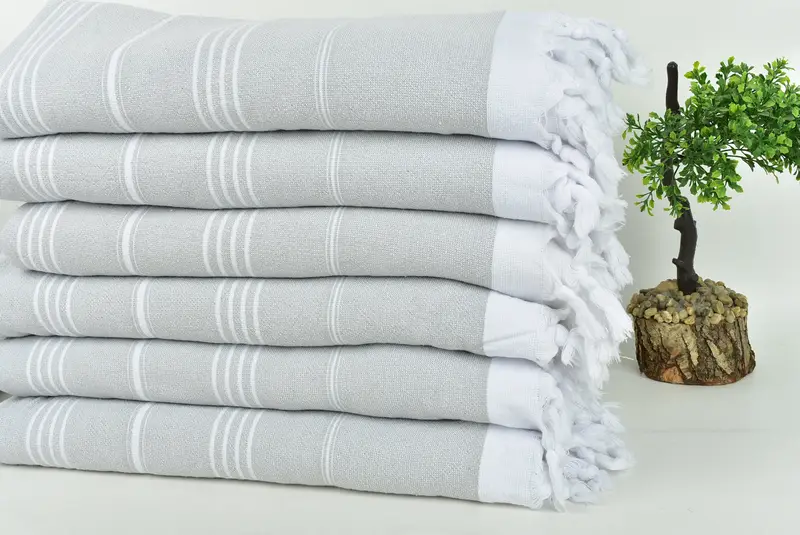 Gift Towel, Turkish Towel Set, Hammam Towel USA, Personalized Bridesmaid Gift, Personalized Towel, Travel towel, 70x36 Cotton Striped Terry Towel - 3