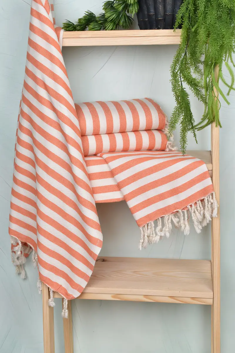 Monogram Beach Towel, Organic towel, 80x36 Cotton Striped Towel, Quick-drying cotton Turkish beach towel, Bachelorette Party Favors, Baby Boy Gift - 6