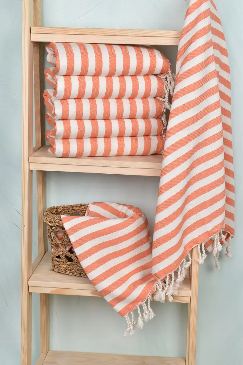 Monogram Beach Towel, Organic towel, 80x36 Cotton Striped Towel, Quick-drying cotton Turkish beach towel, Bachelorette Party Favors, Baby Boy Gift - 3
