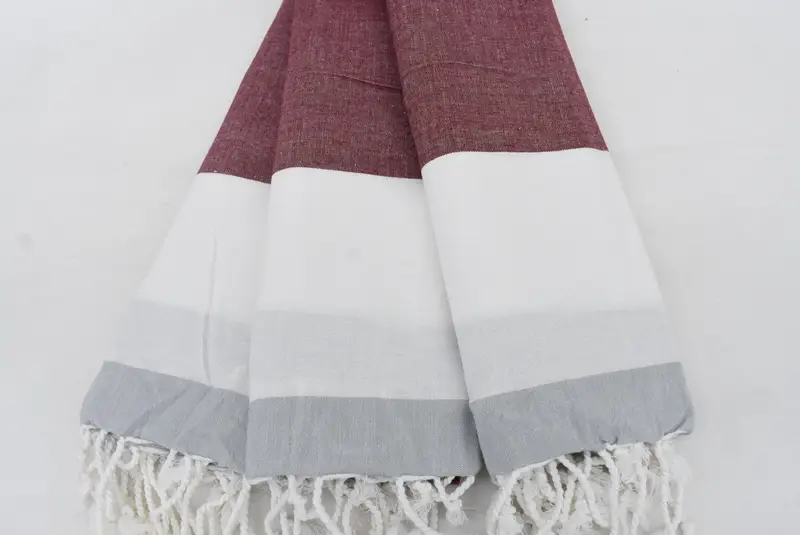 Sand-Resistant Peshtemal, 70x40 Cotton Striped Towel, Yoga Towel, Lightweight Turkish towel, Quick-Dry Beach Towel, Xmas Gifts, Soft towel - 3