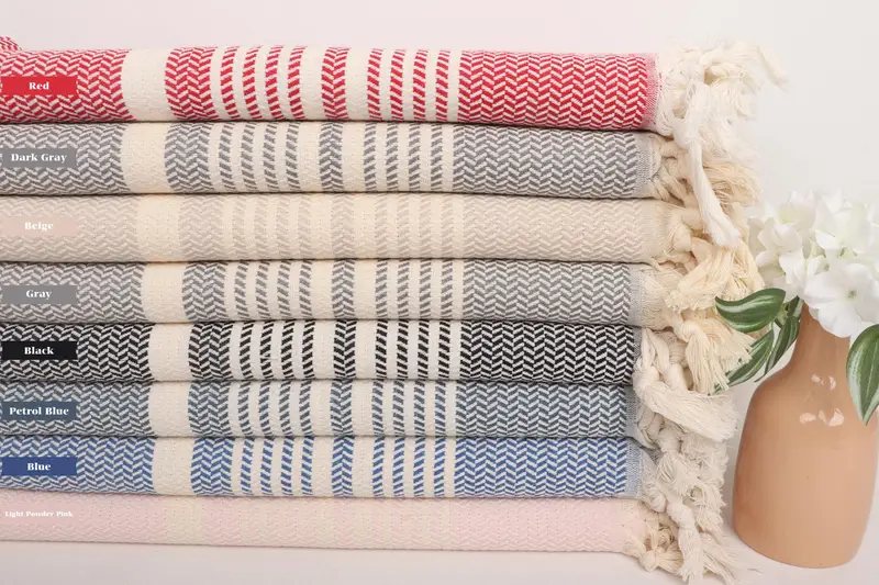 70x40 Cotton Striped Towel, Bachelorette Gifts, Valentines Day Gift For Her, Organic Turkish towel, Best Beach Towel, Travel Towel, Home Decor Towel - 1