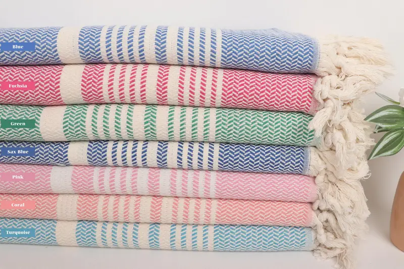 70x40 Cotton Striped Towel, Bachelorette Gifts, Valentines Day Gift For Her, Organic Turkish towel, Best Beach Towel, Travel Towel, Home Decor Towel - 2