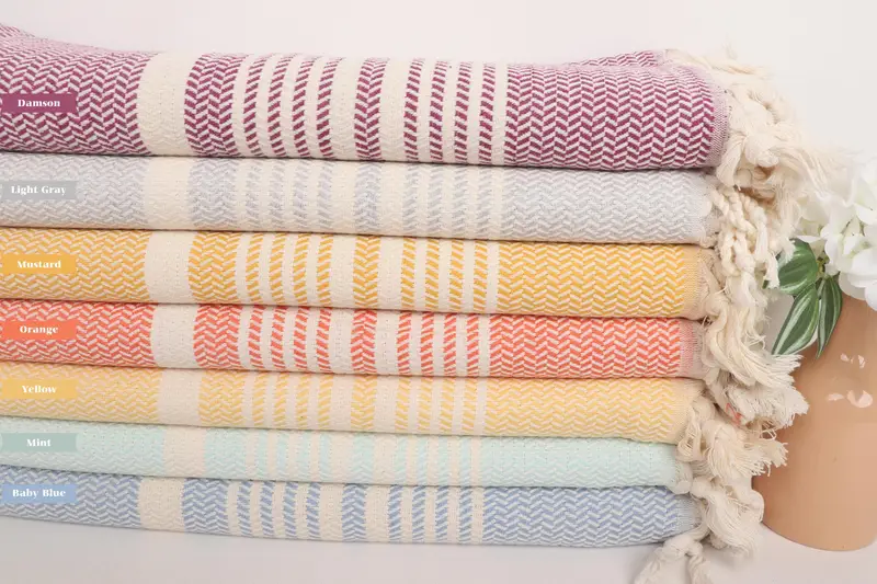 70x40 Cotton Striped Towel, Bachelorette Gifts, Valentines Day Gift For Her, Organic Turkish towel, Best Beach Towel, Travel Towel, Home Decor Towel - 3