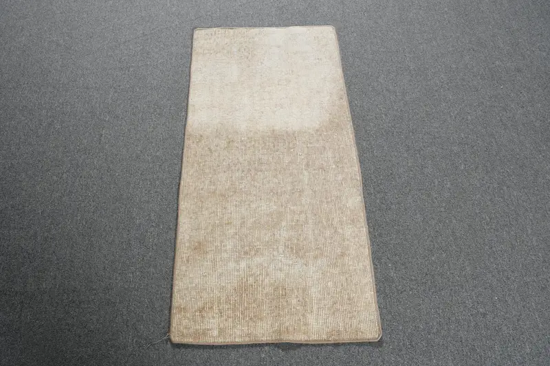 Türkischer Vintage Teppich, 1,6x3,4 ft kleiner Teppich, braun beige marokkanischer Teppich - 1