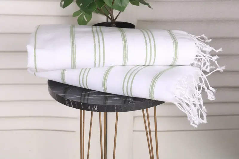 Gift For Bride, Custom Hand Towel, Turkish Towel Hand Towel, Housewarming Gift, Monogram Towels, Personalized Dish Towel, 40x24 Cotton Striped Towel - 3