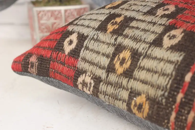 Pillow for Couch, Nomadic Pillow Cover, Cushion, 14x14 Red Cushion Case, Boho Pillow Sham Cover, Outdoor Throw Cushion, Pillow for Sofa - 7
