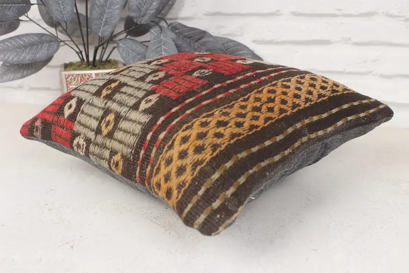 Pillow for Couch, Nomadic Pillow Cover, Cushion, 14x14 Red Cushion Case, Boho Pillow Sham Cover, Outdoor Throw Cushion, Pillow for Sofa - 6
