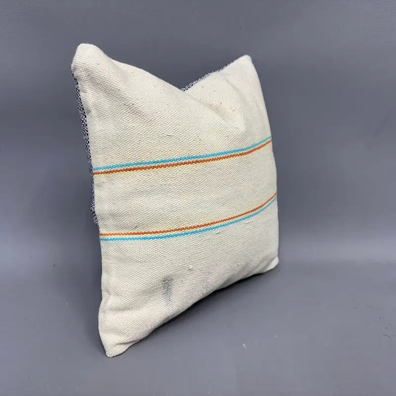 Kilim Pillow, Knitted Cushion, Decorative Pillow, Cushion Case, Ethnical Kilim Rug Pillow, Pillow for Sofa, 12x12 Beige Cushion - 2