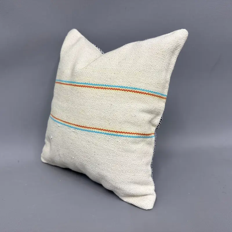 Kilim Pillow, Knitted Cushion, Decorative Pillow, Cushion Case, Ethnical Kilim Rug Pillow, Pillow for Sofa, 12x12 Beige Cushion - 3