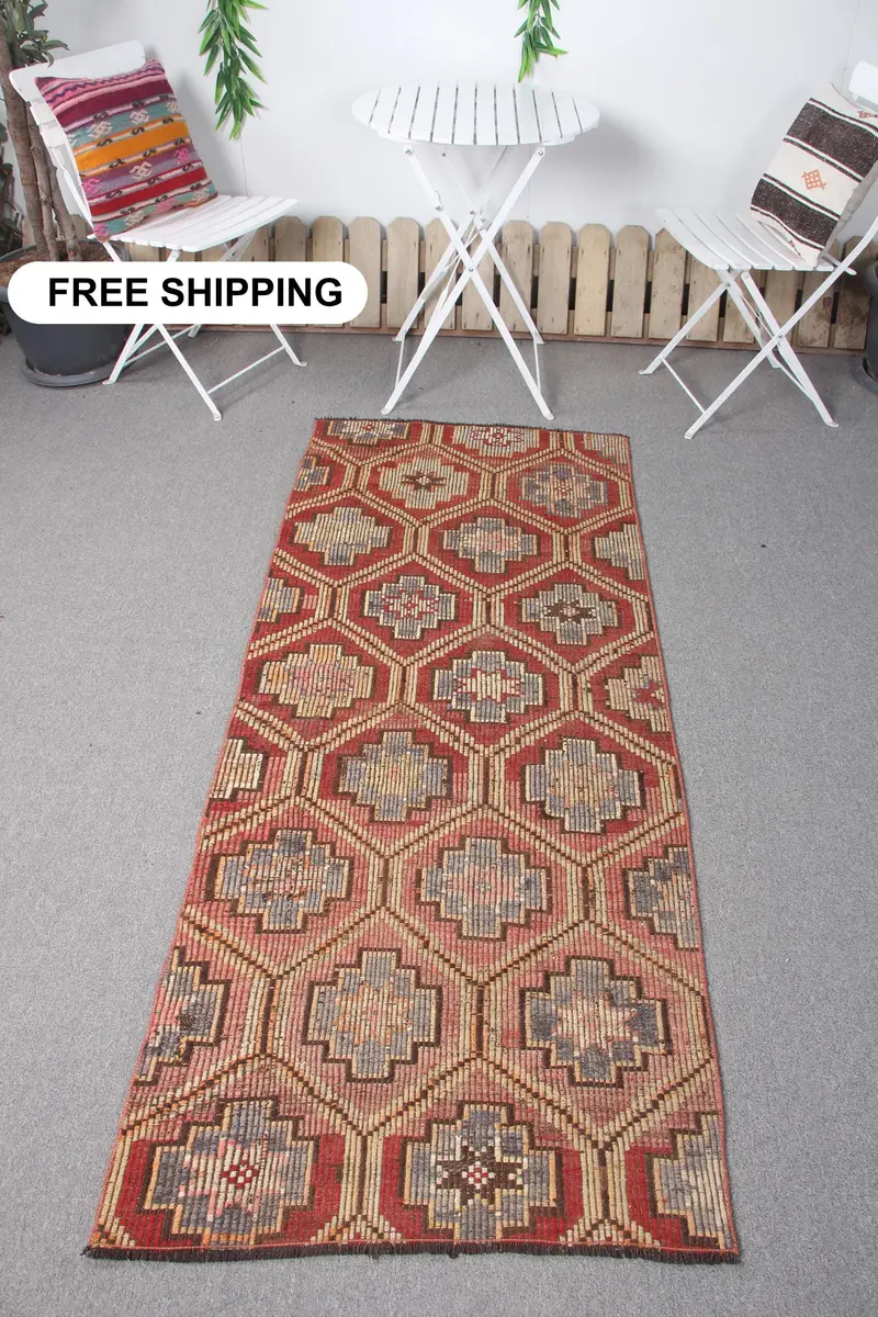 Kırmızı Kamuflaj Halı, 2,6x6,5 ft Şık Dekor