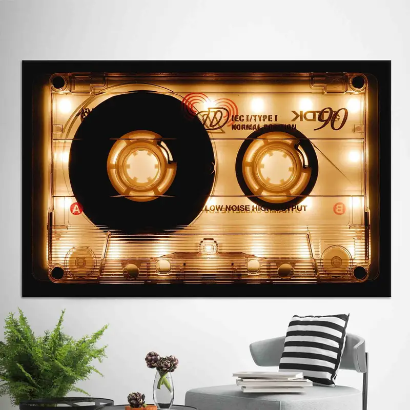 Vintage-Musik-Leinwand: Retro-Kassetten-Kunstdruck für Heimdekoration
