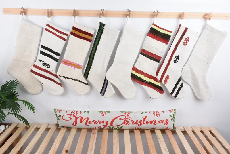 Patrón de adornos navideños, calcetín navideño de 8 pulgadas de ancho