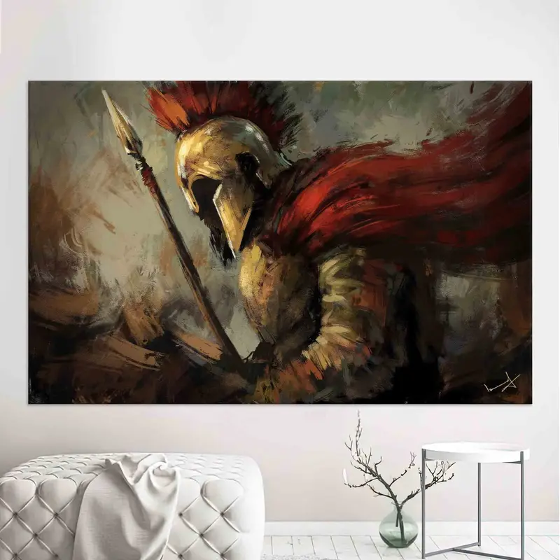 エレガントな戦士キャンバス: 男の洞窟と男の子の部屋のための質素な装飾